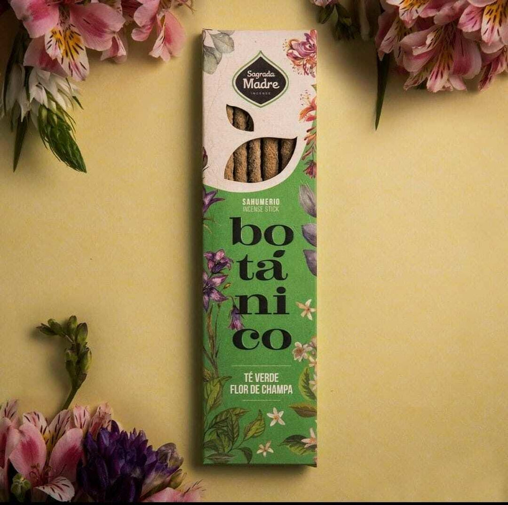 Varillas de Incienso Botánico: Té Verde & Flor de Champa